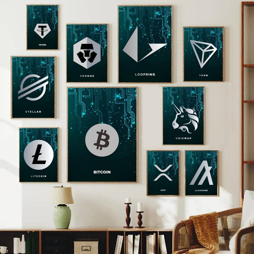Office Tech Logo - Tech Circuit Crypto Symbol Poster Digitale